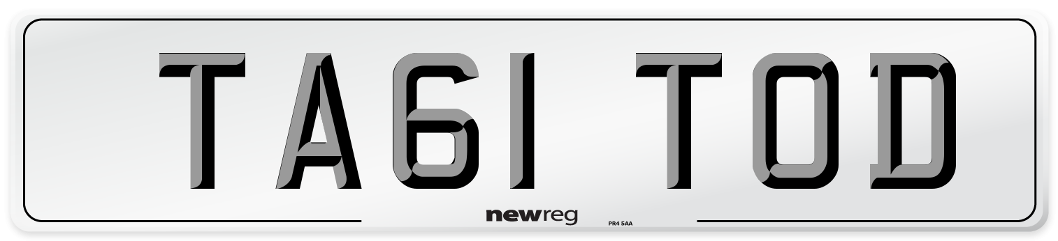 TA61 TOD Number Plate from New Reg